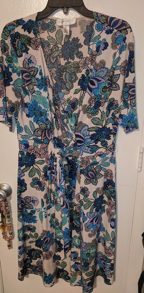 Donna Morgan Floral Wrap Dress Sz 14